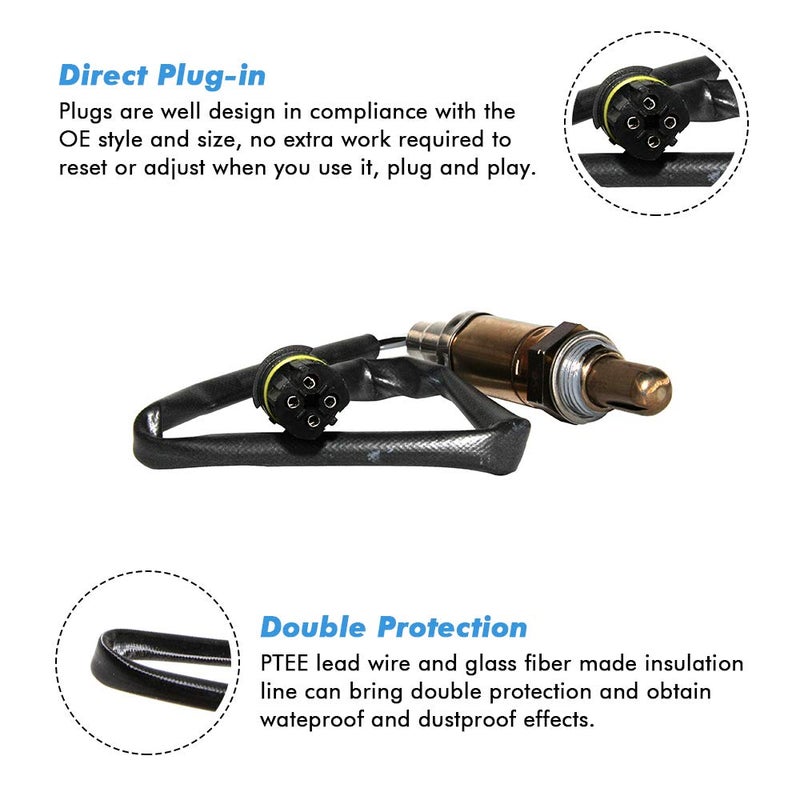 Apeixoto Oxygen Sensor 13477 Replacement for BMW Z3 X5 750iL 540i Z4 Z8 325xi 330xi 740iL 325Ci 325i 330i 740i M5 X3 330Ci Mercedes-Benz S500 S430 Upstream Postition OE Replace # Bosch 13477 Denso 234-4672 - Image 4